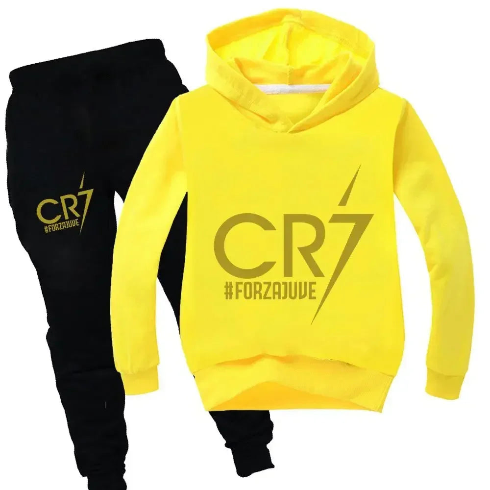 CH.KOUROSH Kid's Clothes Hoodie +Pants Suit 2pcs Set Boy Tracksuit 3-12 Years Spring Autumn Sweatshirt Set Football CR7 Children Sportsuit