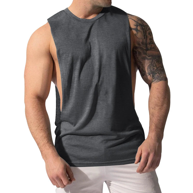 Brand Gym Tank Tops Muscle Fashion Sleeveless Men Workout Sports Comfort Men's Casual Vest