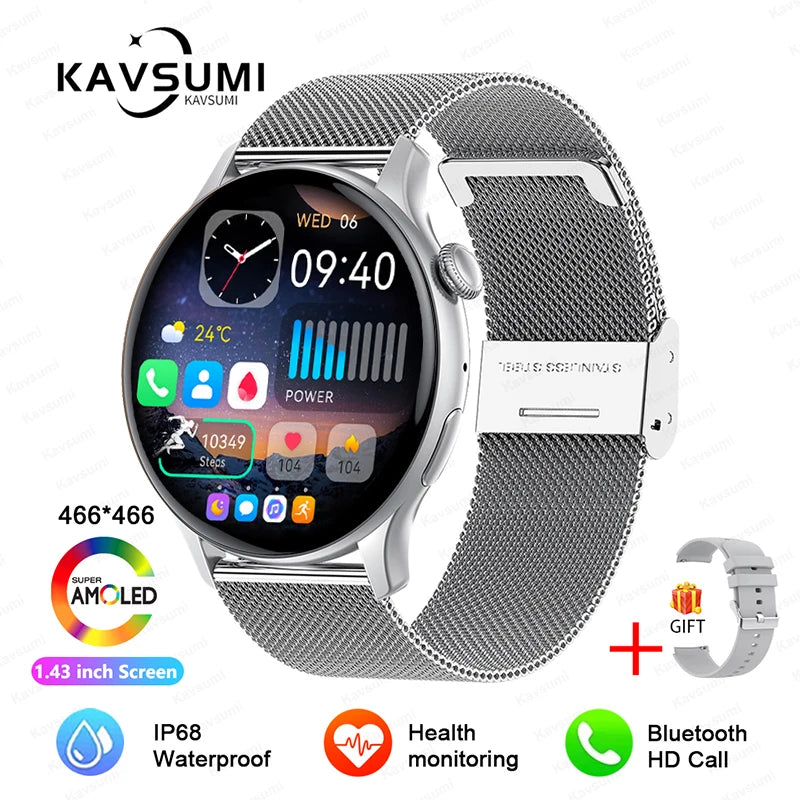 CH.KOUROSH 2024 NFC Smart Watch Women 466*466 Screen GPS Track Sport Watches Women Health Monitoring Voice Bluetooth Call Smartwatch Ladies