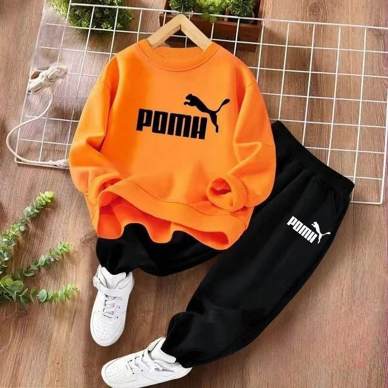 CH.KOUROSH Autumn Baby Girl Boy Clothes Set Children Sports Letter Printing Sweatshirt Top and Pants Bottom Two Piece Suit Tracksuit