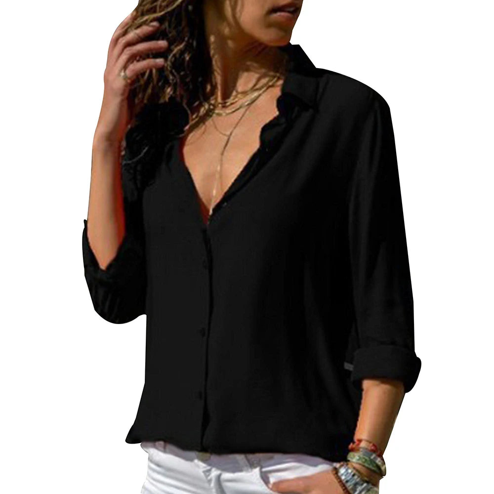 Plus Size Blouses Tops for Women Autumn Winter Korean Oversized Black White  Basic Shirt Large Female Clothing L-XXXL