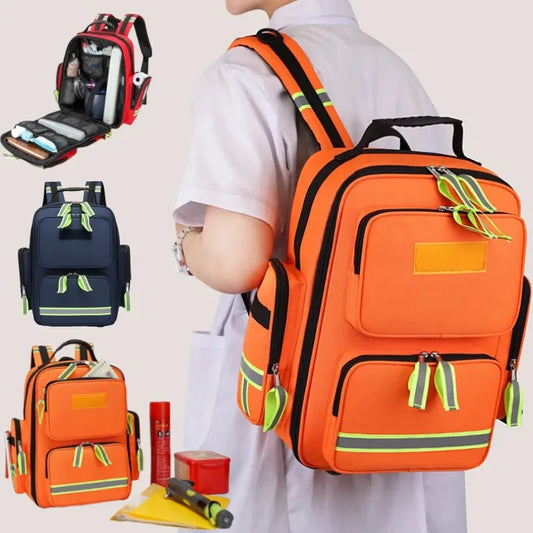 Large Capacity First Aid Backpack Emergency Rescue Backpacks Outdoor Sorted Storage Camping Survival Kits Essentials Medical Kit