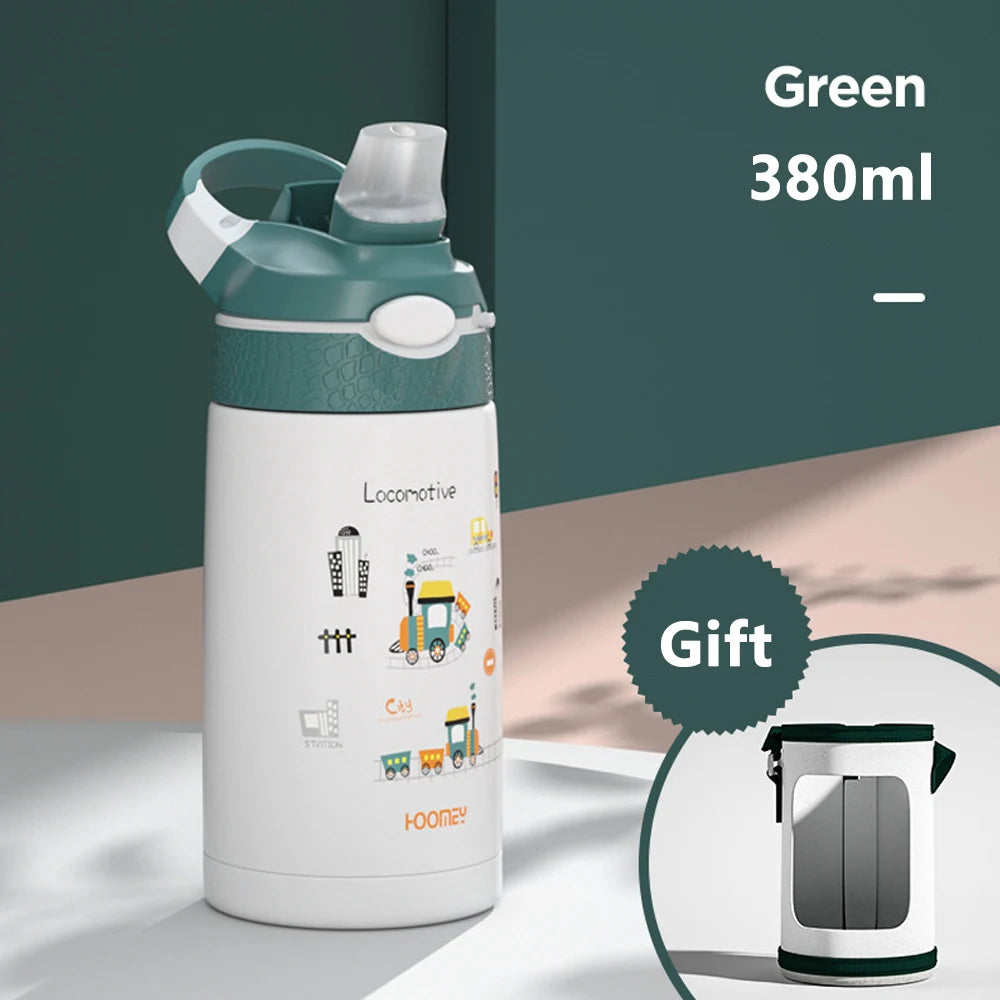 380ML Children Thermos Bottle For Boys Girls Dinosaur Kids Water Bottle 316 Stainless Steel Vacuum Flasks Tumbler Thermos Mugs