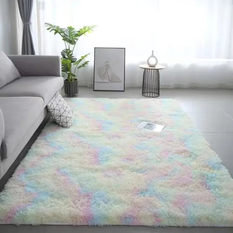 Luxurious Washable Silk Rug for Living Room - Non-Slip & Durable