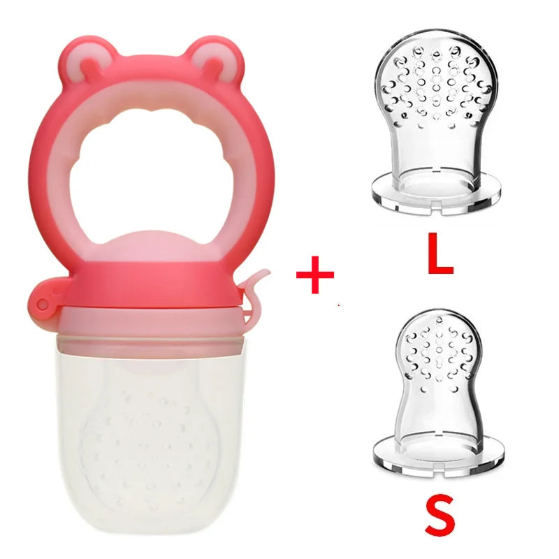 CH.KOUROSH Baby Fresh Food Feeder Silicone Fruit Feeding Nibbler Kids Boy Girl Frog Design Safe Infant Baby Supplies Nipple Soother Bottles