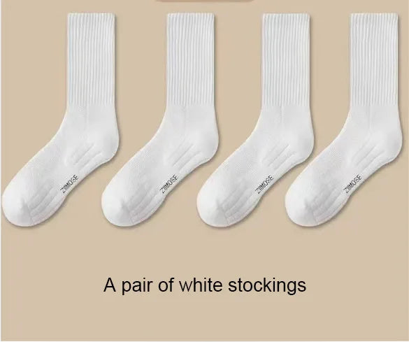 1pairs Socks Men's cotton deodorant winter towel bottom with velvet mid-tube white stockings thickened sports basketball socks