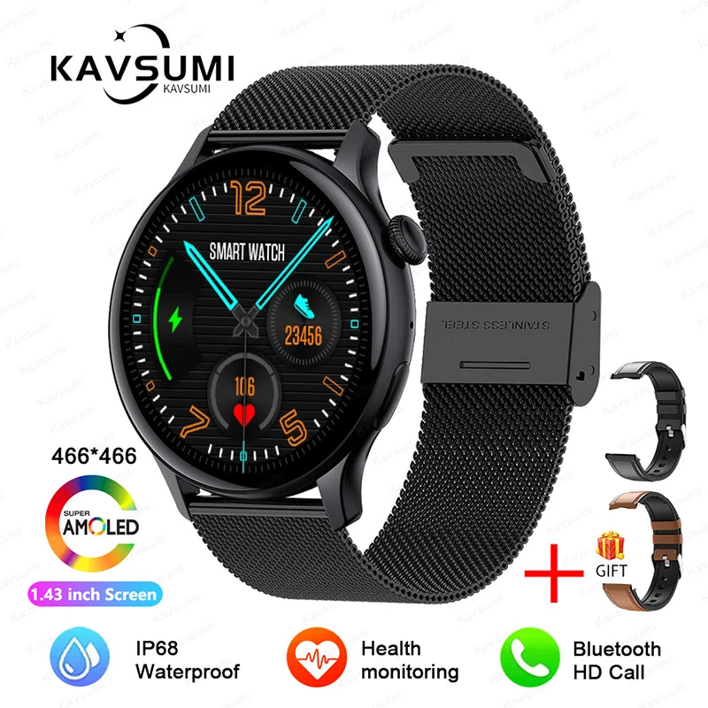 CH.KOUROSH 2024 NFC Smart Watch Women 466*466 Screen GPS Track Sport Watches Women Health Monitoring Voice Bluetooth Call Smartwatch Ladies