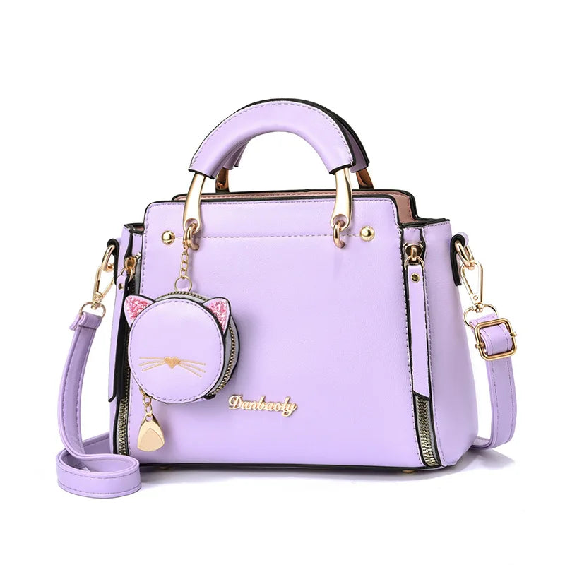 New Trendy Fashion Handbags Atmospheric All-match Ladies Shoulder Bag Messenger Bag Cat Coin Purse Headphone Bag