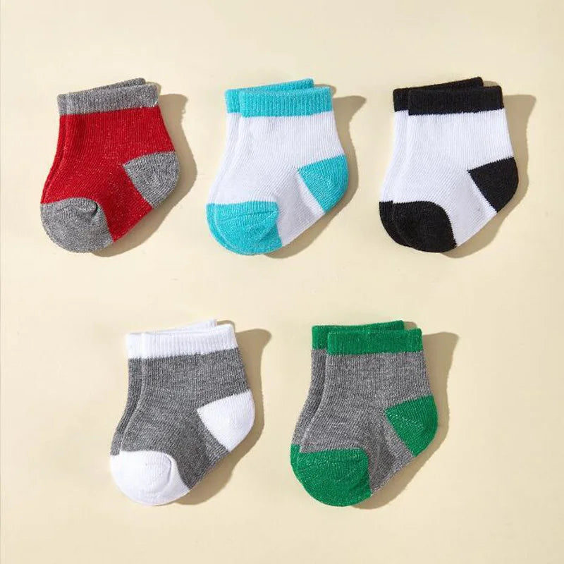 CH.KOUROSH 5Pair New Colored Boys and Girls Baby Socks