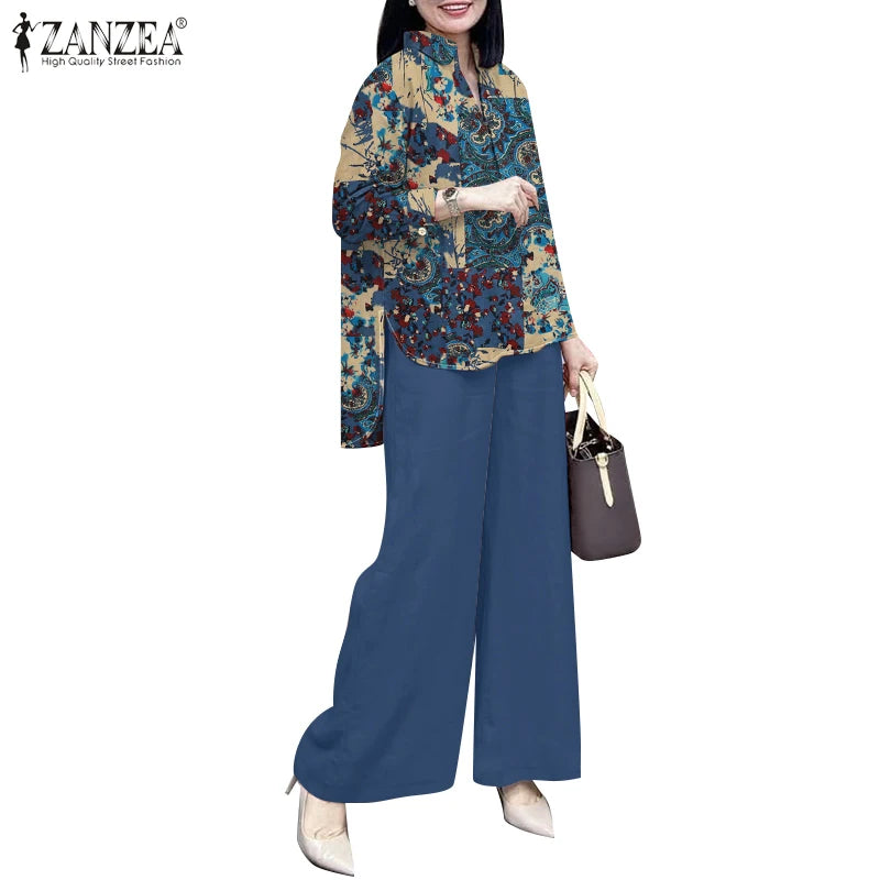 ZANZEA Printed 2-Piece Set for Women | Stylish and Comfortable Fall 2025 Outfit