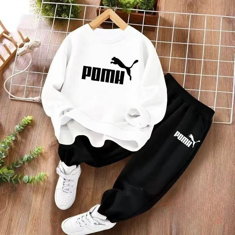 CH.KOUROSH Autumn Baby Girl Boy Clothes Set Children Sports Letter Printing Sweatshirt Top and Pants Bottom Two Piece Suit Tracksuit