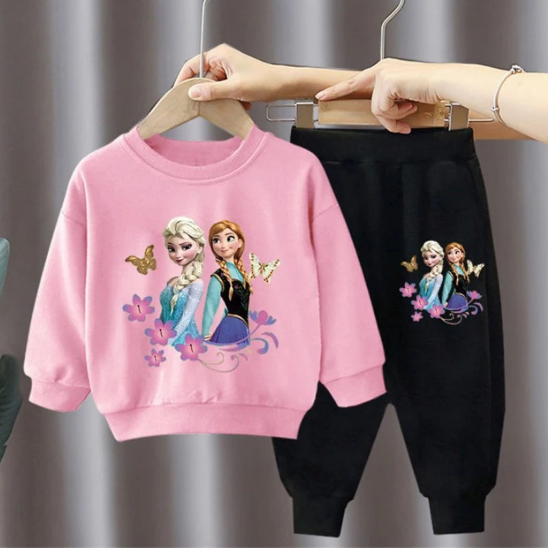 CH.KOUROSH Autumn New Elsa Princess Sweatshirt and Sweatpant 2pcs Set for Children Clothing Sets Girls Pullover Two Piece Suit Tracksuit