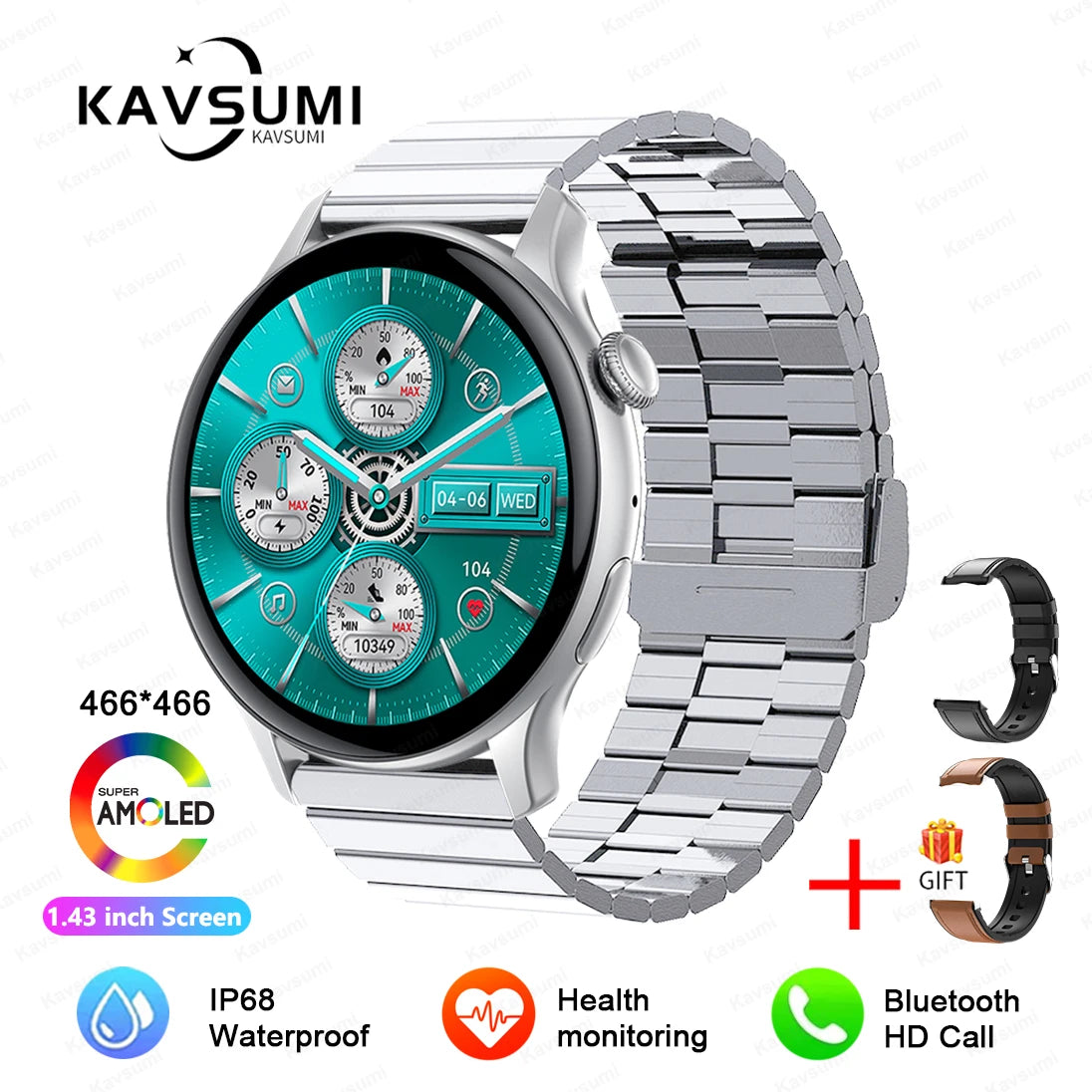 CH.KOUROSH 2024 NFC Smart Watch Women 466*466 Screen GPS Track Sport Watches Women Health Monitoring Voice Bluetooth Call Smartwatch Ladies