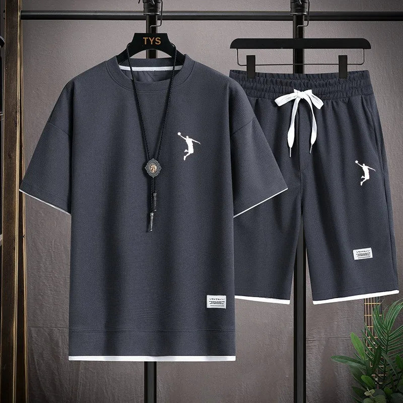 CH.KOUROSH  NewSummer New Mens Tracksuit Linen Fabric T-shirt and Shorts Two Piece Set Men Sports Suit Fashion Breathable Sets