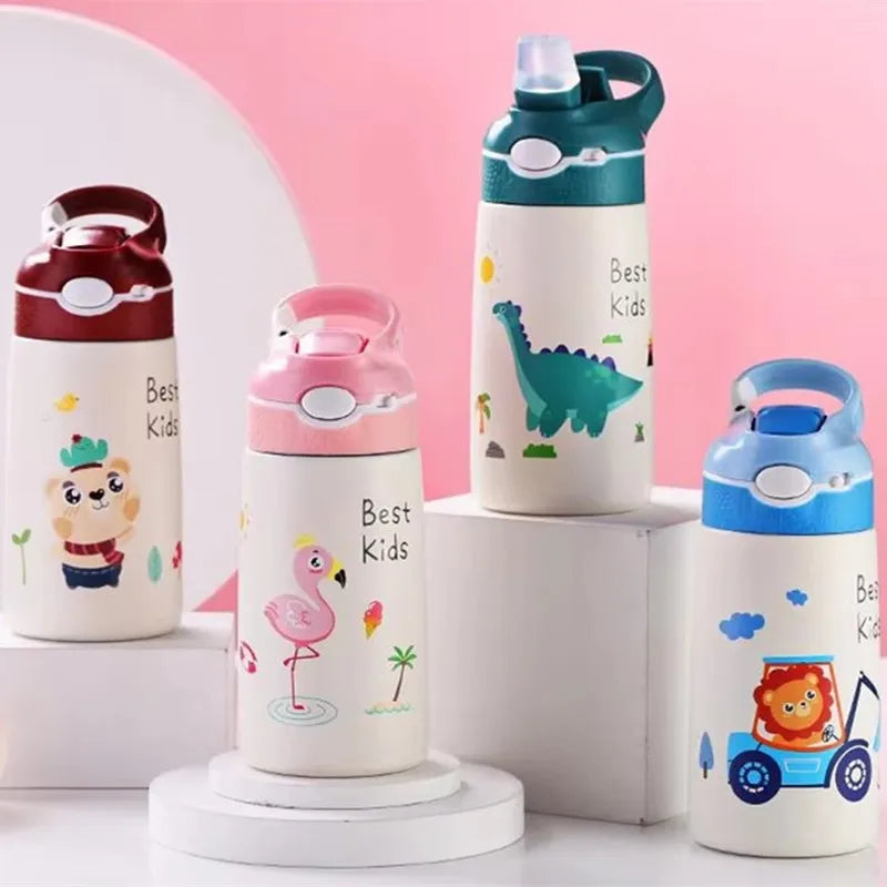 Classic Style 400ML Children Water Bottle Kids Thermos Mug Duck Billed Straw 316 Stainless Steel Vacuum Flasks Tumbler Cup