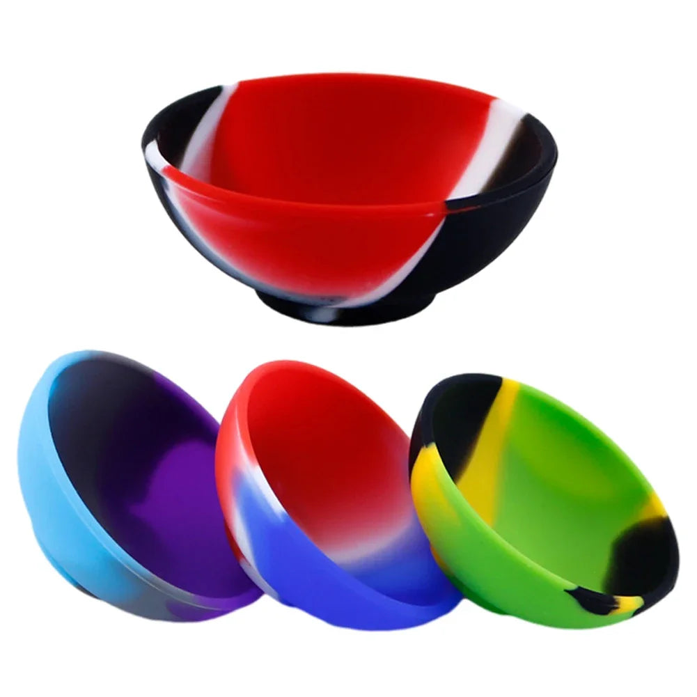 1Pcs 50mm Mini Silicone Bowl Children Tableware Multi-Color Container Bowls Tobacco Herb Smoking Accessories Kitchen Storage Box