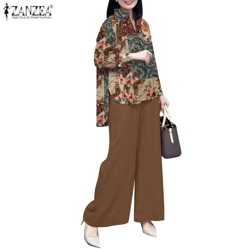 ZANZEA Printed 2-Piece Set for Women | Stylish and Comfortable Fall 2025 Outfit