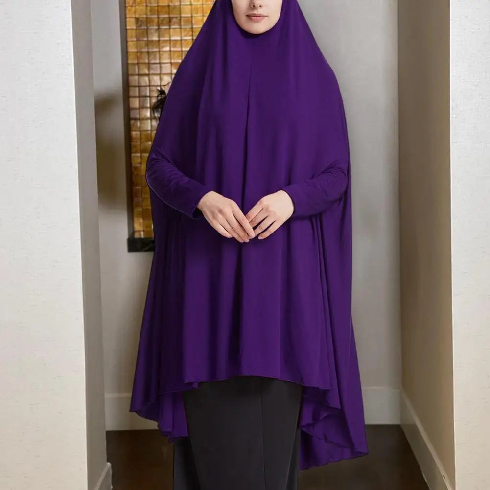 CH.KOUROSH 2 pieces Women Robe Middle East Arab Vintage Full Cover Long Sleeve Robe Pleated Hem Muslim Hijab Robe with Hooded Maxi Robe