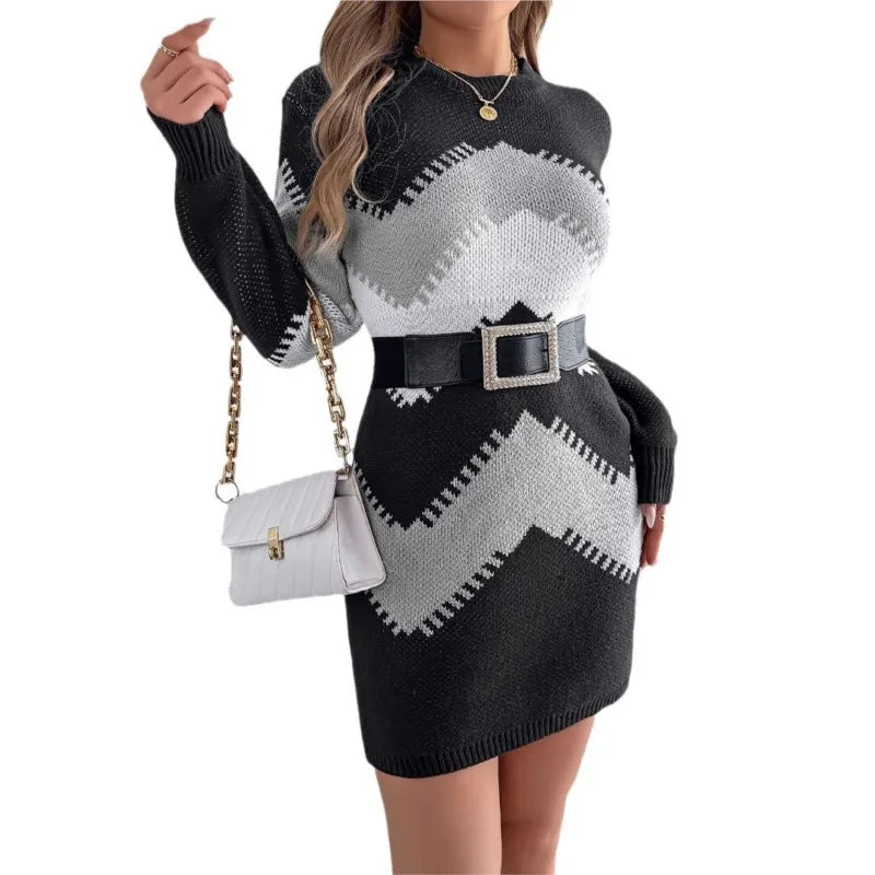 Elegant Office Lady Patchwork Mini Dress – CH.KOUROSH