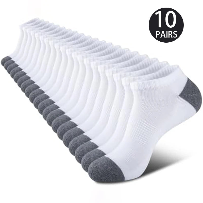 10 Pairs of High-Quality Men's Sports Fitness Running Socks For Spring and Summer Outdoor Leisure and Breathable Short Socks