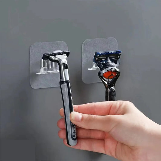 Hanger Shaving Holder Wall Shelf Strong Shower Razor Blade Holder Bathroom Hook Razor Rack Men Shaving Traceless Razor Stand