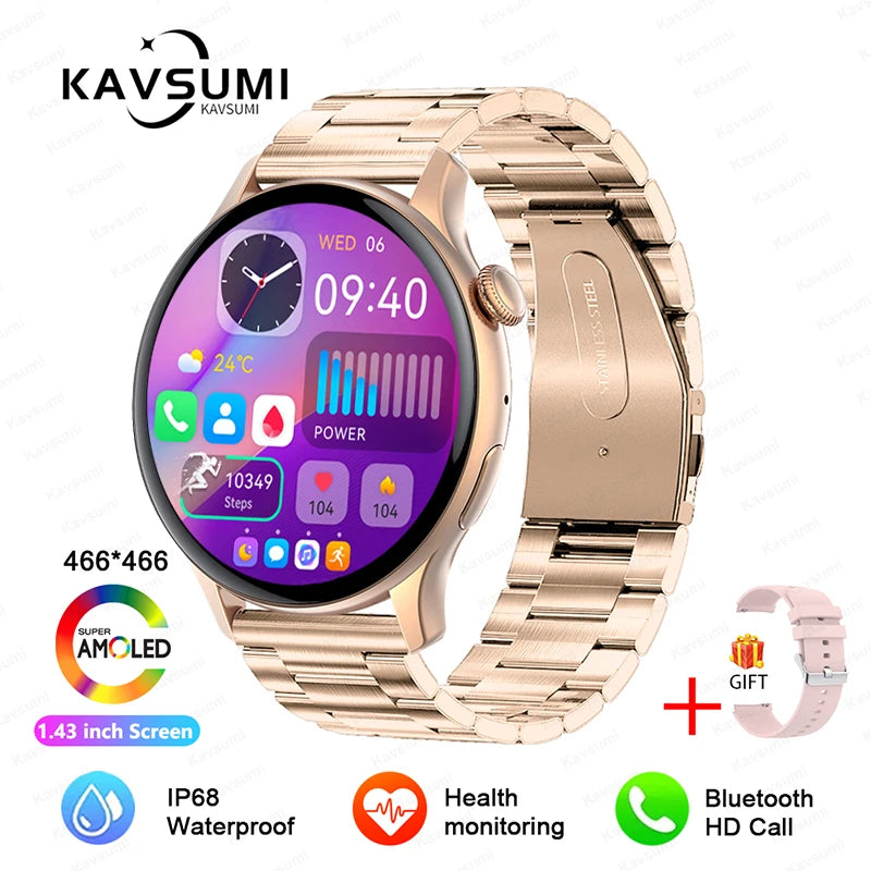 CH.KOUROSH 2024 NFC Smart Watch Women 466*466 Screen GPS Track Sport Watches Women Health Monitoring Voice Bluetooth Call Smartwatch Ladies