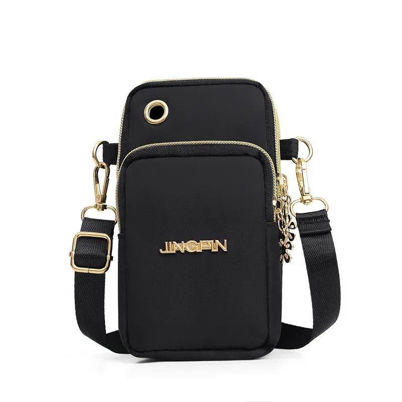 CH.KOUROSH- Mobile Phone Bag Women's Crossbody Mini Bags Fashion Mom Mommy Coin Bag Neck Hanging Running Cover Shoulder Bag 3 Layer Wallet