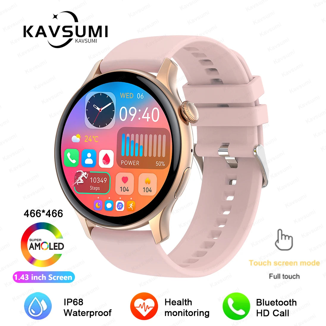 CH.KOUROSH 2024 NFC Smart Watch Women 466*466 Screen GPS Track Sport Watches Women Health Monitoring Voice Bluetooth Call Smartwatch Ladies