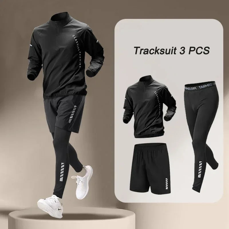 CH.KOUROSH 1-3 PCS Outdoor Men's Quick Dry Jacket Suit 1-3 piece Fitness Running Sets Sports Jogging Pants Workout Sportswear Equipment