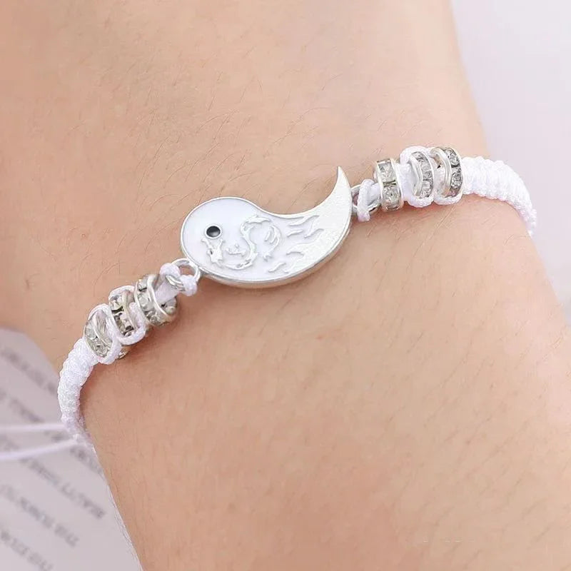 CH.KOUROSH Fashion Dragon Figure Yin Yang Bracelet Couple Adjustable Bracelets Boyfriend Girlfriend Valentine's Day Friendship Jewelry