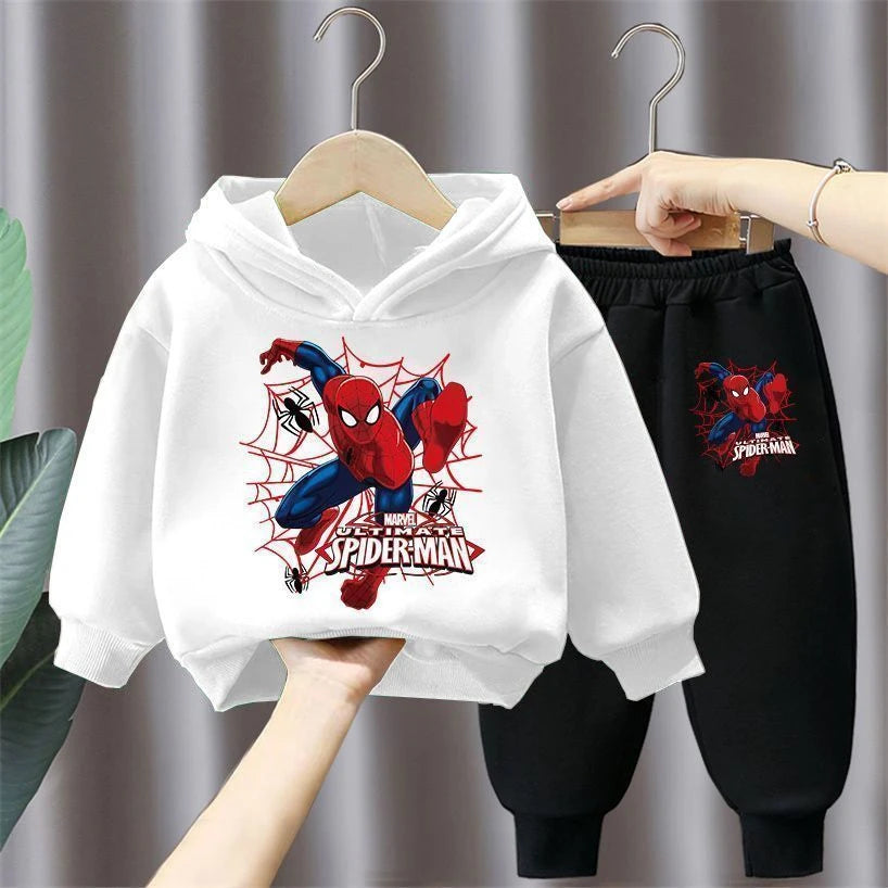 CH.KOUROSH Disney Spring Autumn Children's Clothing Sets Spiderman Boys Sweatshirt+Sweatpant 2pcs Kids Hooded Sport Pullover Set Tracksuit