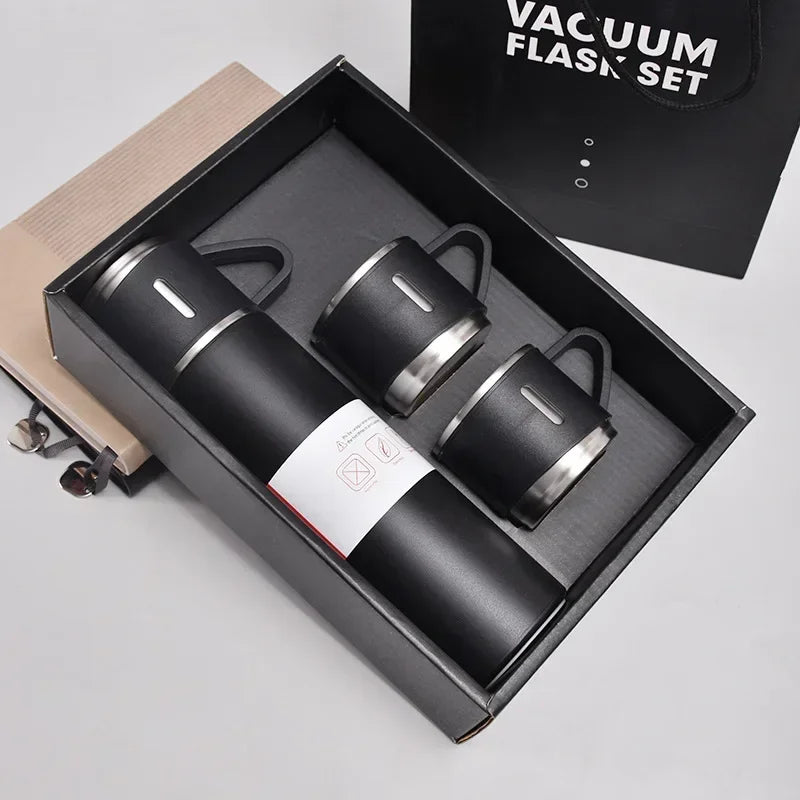 CH.KOUROSH 500ML Stainless Steel Vacuum Flask Gift Set Outdoor Hot Water Thermal Insulation Couple Cup Office Business Style Thermos Bottle