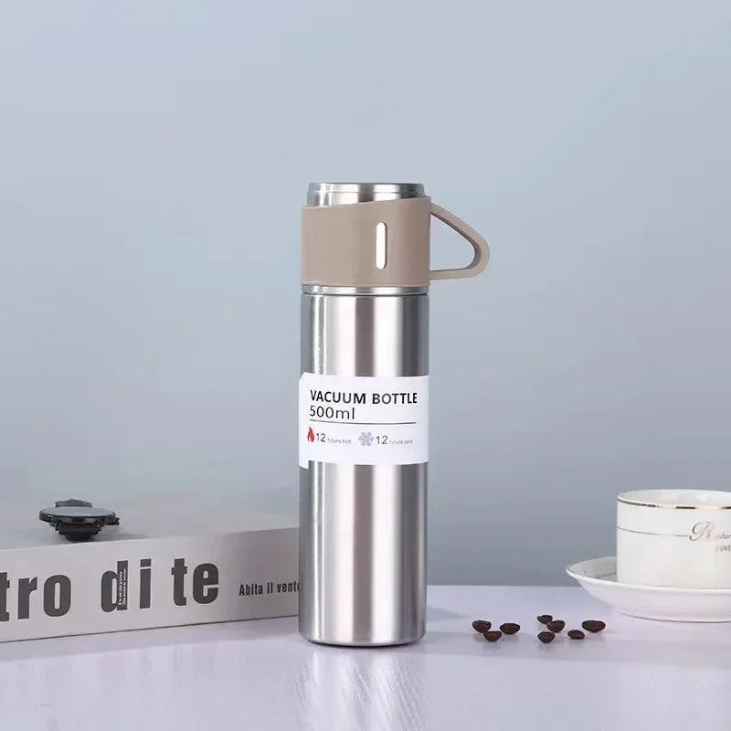 CH.KOUROSH 500ML Stainless Steel Vacuum Flask Gift Set Outdoor Hot Water Thermal Insulation Couple Cup Office Business Style Thermos Bottle