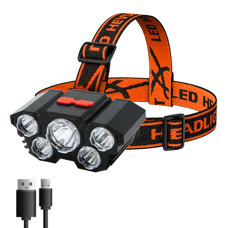 Rechargeable LED Headlamp - Perfect for Hiking, Fishing, and Night Activities