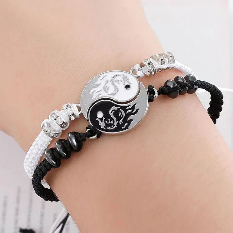 CH.KOUROSH Fashion Dragon Figure Yin Yang Bracelet Couple Adjustable Bracelets Boyfriend Girlfriend Valentine's Day Friendship Jewelry