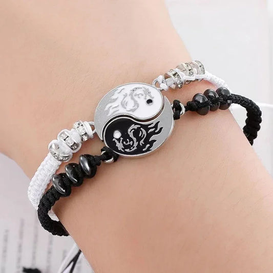 CH.KOUROSH Fashion Dragon Figure Yin Yang Bracelet Couple Adjustable Bracelets Boyfriend Girlfriend Valentine's Day Friendship Jewelry