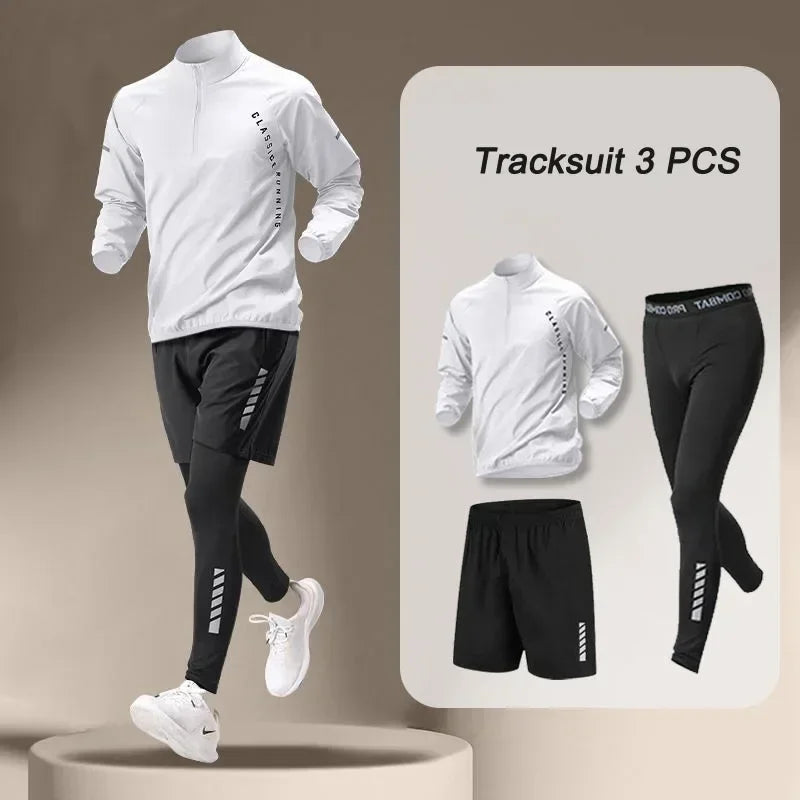 CH.KOUROSH 1-3 PCS Outdoor Men's Quick Dry Jacket Suit 1-3 piece Fitness Running Sets Sports Jogging Pants Workout Sportswear Equipment