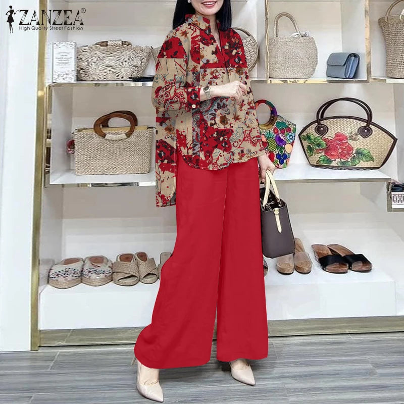 ZANZEA Printed 2-Piece Set for Women | Stylish and Comfortable Fall 2025 Outfit