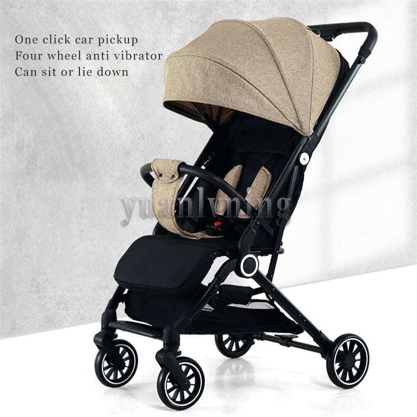 Baby Stroller Portable Lightweight Baby Shock Absorber Children's Foldable Stroller Can Sit And Lie Down For Baby 0-4 Year Old