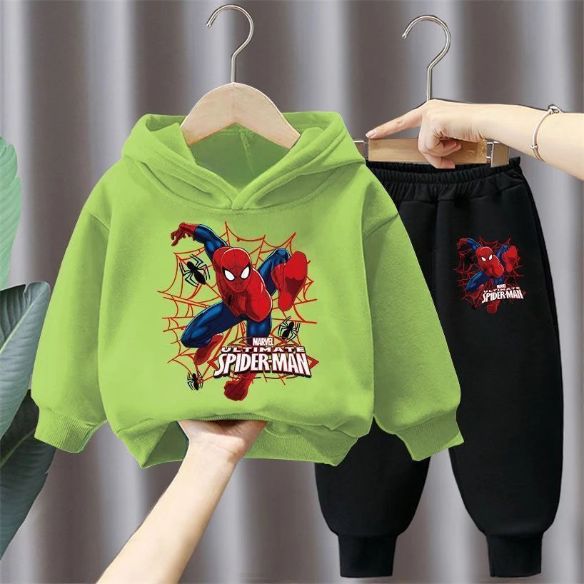 CH.KOUROSH Disney Spring Autumn Children's Clothing Sets Spiderman Boys Sweatshirt+Sweatpant 2pcs Kids Hooded Sport Pullover Set Tracksuit