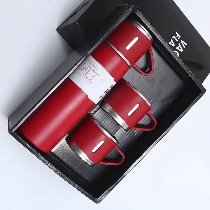 CH.KOUROSH 500ML Stainless Steel Vacuum Flask Gift Set Outdoor Hot Water Thermal Insulation Couple Cup Office Business Style Thermos Bottle