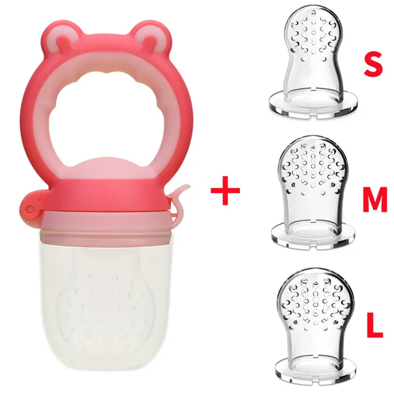 CH.KOUROSH Baby Fresh Food Feeder Silicone Fruit Feeding Nibbler Kids Boy Girl Frog Design Safe Infant Baby Supplies Nipple Soother Bottles