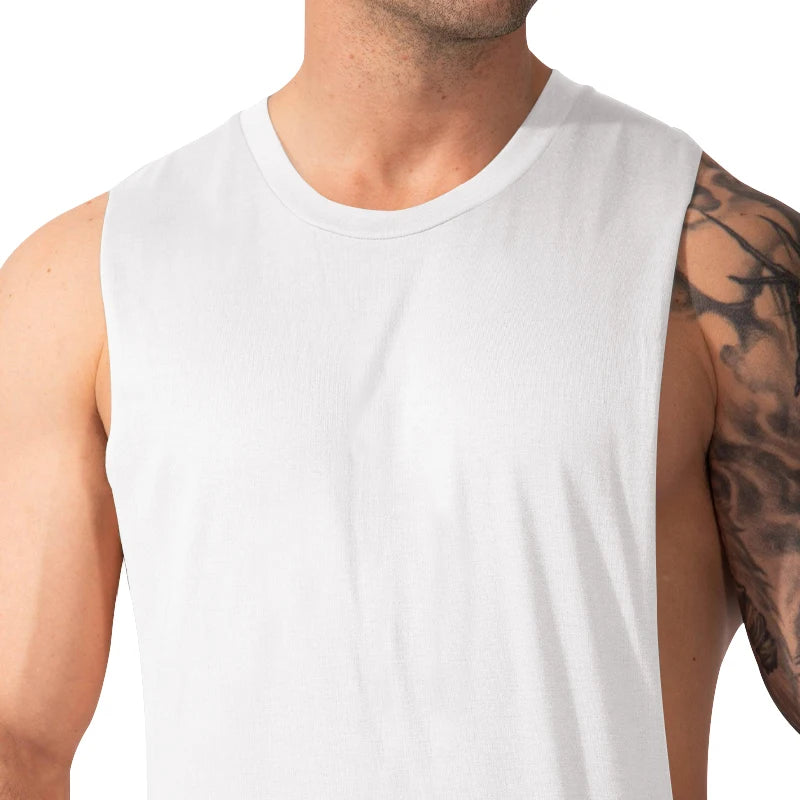 Brand Gym Tank Tops Muscle Fashion Sleeveless Men Workout Sports Comfort Men's Casual Vest