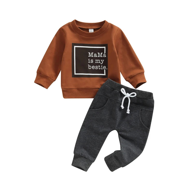 2-Piece Casual Toddler Clothing Set | Long Sleeve Pullover & Pocket Pants for Fall