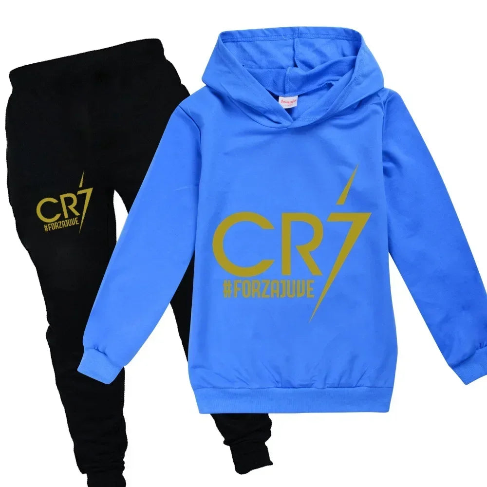 CH.KOUROSH Kid's Clothes Hoodie +Pants Suit 2pcs Set Boy Tracksuit 3-12 Years Spring Autumn Sweatshirt Set Football CR7 Children Sportsuit