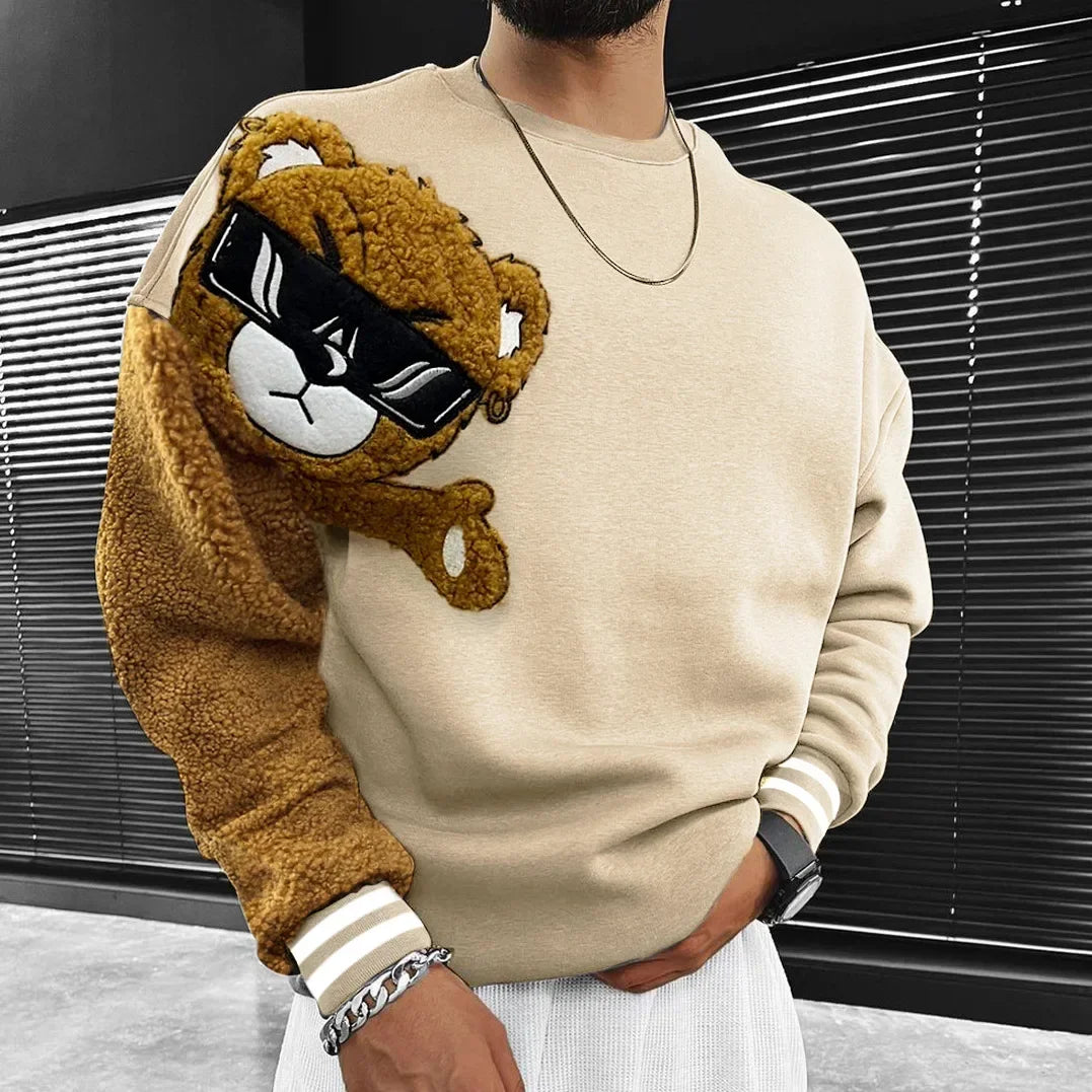 CH.Kourosh
Super Loose Teddy Bear Men's Hoodie Top Fashion Personality Color Matching Hoodie T-shirt Autumn / Winter Pullover Youth Hoodie.