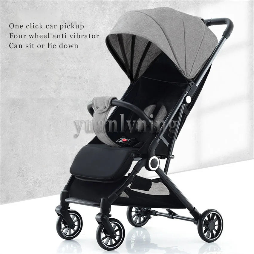 Baby Stroller Portable Lightweight Baby Shock Absorber Children's Foldable Stroller Can Sit And Lie Down For Baby 0-4 Year Old