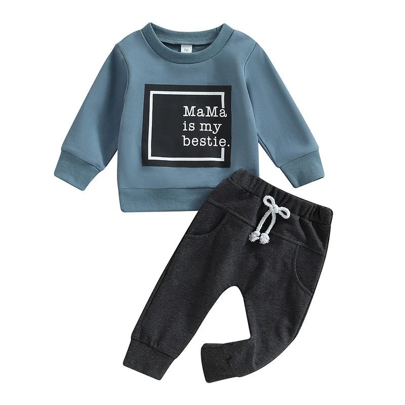 2-Piece Casual Toddler Clothing Set | Long Sleeve Pullover & Pocket Pants for Fall