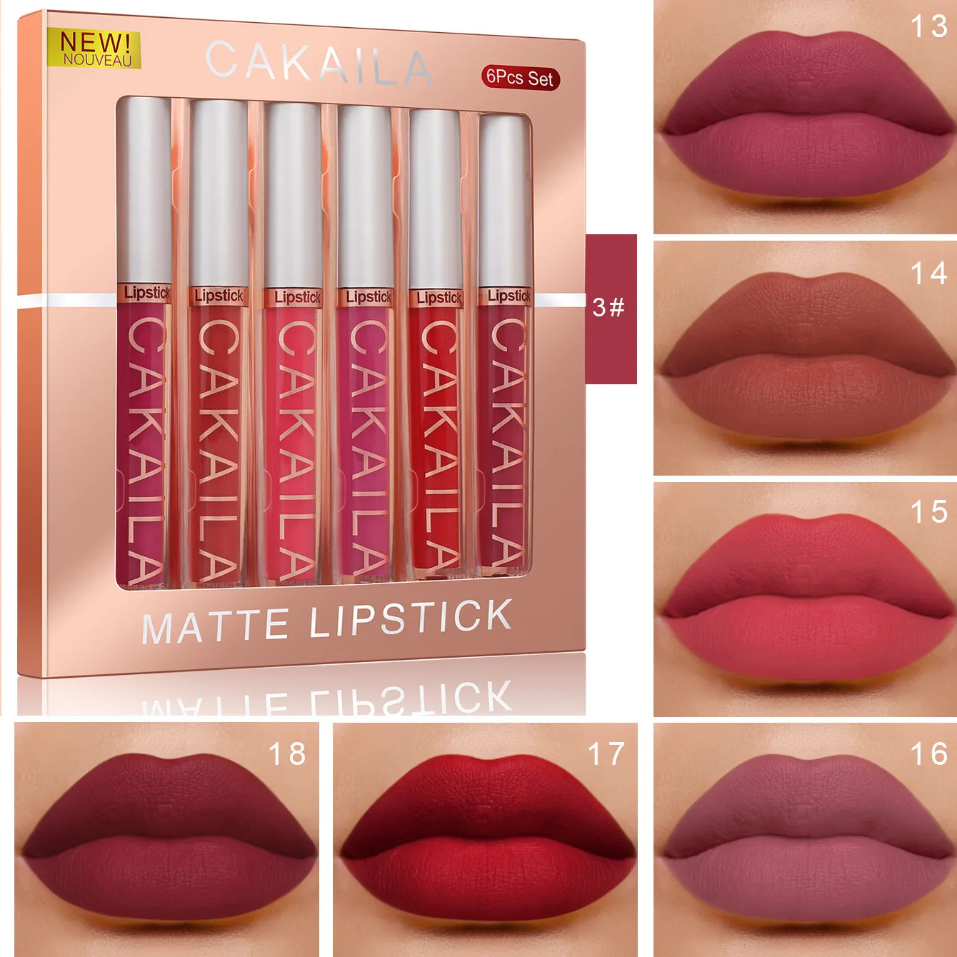 10/6 PCS Lipstick Set Matte Nude Liquid Lip Stain Makeup for women Non stick Cup Lip Gloss Waterproof Long lasting Cosmetics