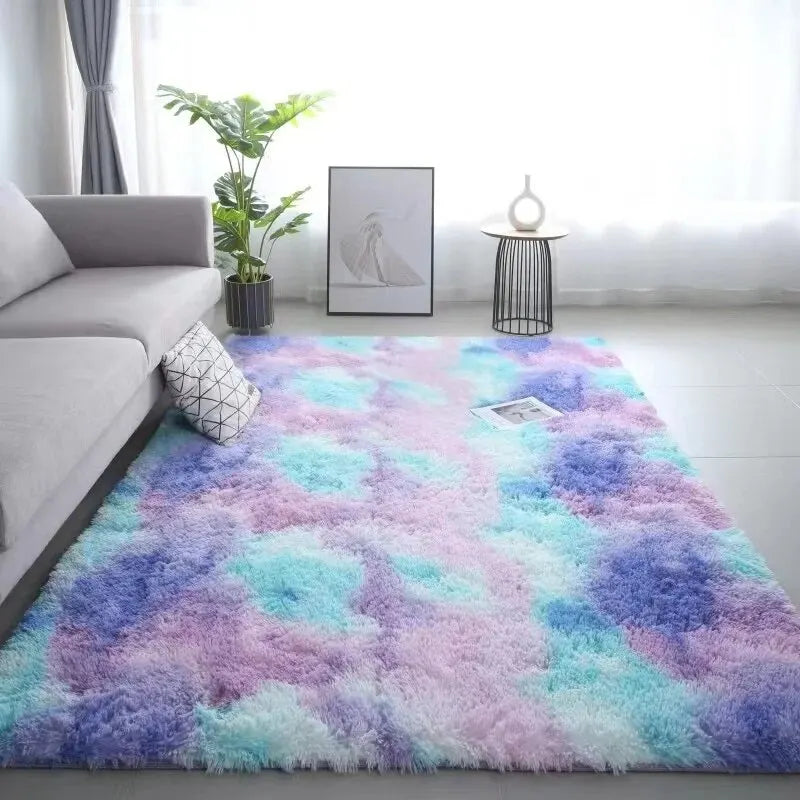 Luxurious Washable Silk Rug for Living Room - Non-Slip & Durable